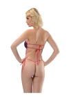 Mor Pembe Dantelli Fantezi Bodysuit - 839