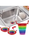Mutfak - Banyo  Lavabo Filtresi Süzgeci Gökkuşağı Kademeli Drenaj Deliği Atık Filtresi