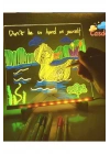 Neon Işıklı 7 Renk Işık Boyama Kalemli Led Resim Panosu Boyama Tahtası Kalemleri 20 X 20
