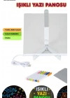 Neon Işıklı 7 Renk Işık Boyama Kalemli Led Resim Panosu Boyama Tahtası Kalemleri 20 X 20