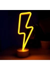 Neon Işıklı Şimşek Lamba USB ve Pilli