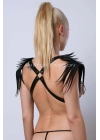 Omuzdan Püsküllü Göğüs Harness, Deri Püsküllü Omuz Harness - Brf1240