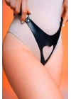 Önü Açık Kalpli Fantazi G-string, Deri Külot Harness - Brf1277