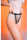 Önü Açık Zincirli G-string Harness, Fantazi Deri Külot - Brf1278