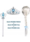 Örgülü Karlar Ülkesi Frozen Elsa Peruğu Tacı Ve Sopası Çocuk Boy