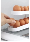 Otomatik 2 Katlı Buzdolabı Yumurta Organizeri - Yumurta Saklama Kabı - 14 Yumurta Kapasiteli