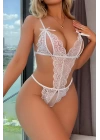 Özel Bölgesi Açık Dantelli Beyaz Fantazi Babydoll Tm1311