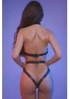 Pamuktenim Fantezi Body Harness Maske Takımı