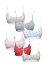 Pedli Ip Askılı Yarım Atlet Desenli Büstiyer 6 Lı Set 1