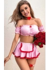 Pembe Etekli Fantazi Kadın Kostüm