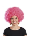 Pembe Renk Kıvırcık Afro Bonus Peruk