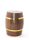 Pirinç Ahşap Fıçı Kumbara 15 Cm Wb538