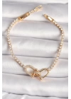 Pirinç Gold Renk Su Yolu Zirkon Taşlı Tiffany Model Kadın Bileklik - TJ-BB6631