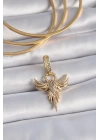 Pirinç Gold Renk Zirkon Taşlı Anka Kuşu Model Ajda Charm - TJ-BC1005