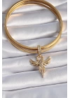Pirinç Gold Renk Zirkon Taşlı Anka Kuşu Model Ajda Charm - TJ-BC1005