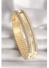 Pirinç Gold Renk Zirkon Taşlı Bileklik - TJ-BB6639