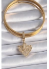 Pirinç Gold Renk Zirkon Taşlı Çapa Model Ajda Charm - TJ-BC1000