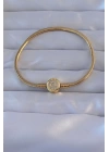 Pirinç Gold Renk Zirkon Taşlı Charm Bileklik - TJ-BB6220