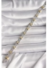 Pirinç Gümüş Renk Zirkon Taşlı Gold Xoxo Model VIP Seri Kadın Bileklik - TJ-BB6717