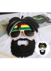 Rasta Peruklu Rasta Sakallı Bob Marley Bıyıklı Parti Gözlüğü 27x18 Cm