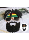 Rasta Peruklu Rasta Sakallı Bob Marley Bıyıklı Parti Gözlüğü 27x18 Cm