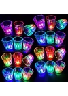 Renkli Led Parlayan Fiber Optik Glow Işıklı Bardak 5,5 X 5,5 Cm 1 Adet