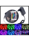 Rgb Şerit 5 Metre 16 Renkli Kumandalı Adaptörlü Çift Taraflı Bant