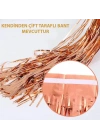 Rose Gold Püsküllü Kapı Perdesi - Parti, Bekarlığa Veda, Doğum Günü 1x2 M