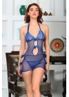 Saks Mavi Dantel Gecelik - 698