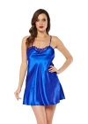 Saks Mavi Saten Gecelik - M-264