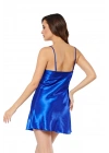 Saks Mavi Saten Gecelik - M-264