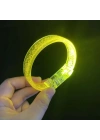 Sarı Led Işıklı Baskı Yapılabilen Pilli Bileklik Bilezik 1,5 Cm Genişlik
