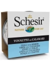 Schesir Ton Balık ve Kalamarlı Yetişkin Konserve Kedi Maması 85 Gr