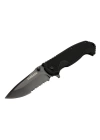 Schrade 5-1 Siyah Kamp Çakı 20cm- Yarı Otomatik, Testere Detaylı, Kemerlikli