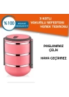 Sefer Tası Yemek Termosu Saklama Kabı Termosu 3lü - Çelik