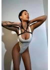 Seksi Boyundan Askılı Vücut Kemeri, Göğüs Harness - Brf1126