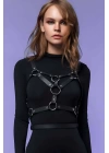 Seksi Göğüs Üzeri Şık Harness - Deri Kadın Harness - Kadın Deri İç Giyim - Brf580