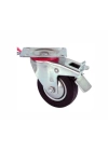 Servis Tekeri - Tablalı Frenli Siyah Döner - Çap 150 mm