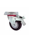 Servis Tekeri - Tablalı Frenli Siyah Döner - Çap 80 mm