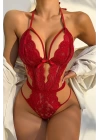 Şık Kırmızı Dantelli Babydoll Gecelik Tm1302