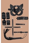 Siyah 7 Li Deri Harness Sexi Kadın Set 800220