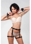 Siyah Arkası Açık Kelepçeli Seksi Fantazi Harness Seti 1117