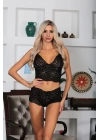 Siyah Bralet Dantelli Sütyen Takım 2 Li - 6510