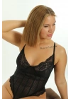 Siyah Çizgili Bodysuit - 876