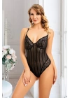 Siyah Çizgili Bodysuit - 876