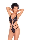 Siyah Dantel Bodysuit - 919