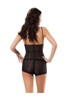 Siyah Dantelli Babydoll Şortlu Takım - 1483