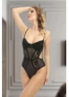 Siyah Dantelli Bodysuit - 623s