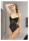 Siyah Dantelli Bodysuit - 623s