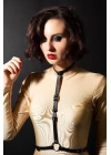 Siyah Deri Fantazi Harness Büstiyer 1080